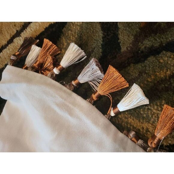 Tularosa Dress Women's Small Beige Fiesta Tassel Cold Shoulder Mini Boho - Picture 6 of 6